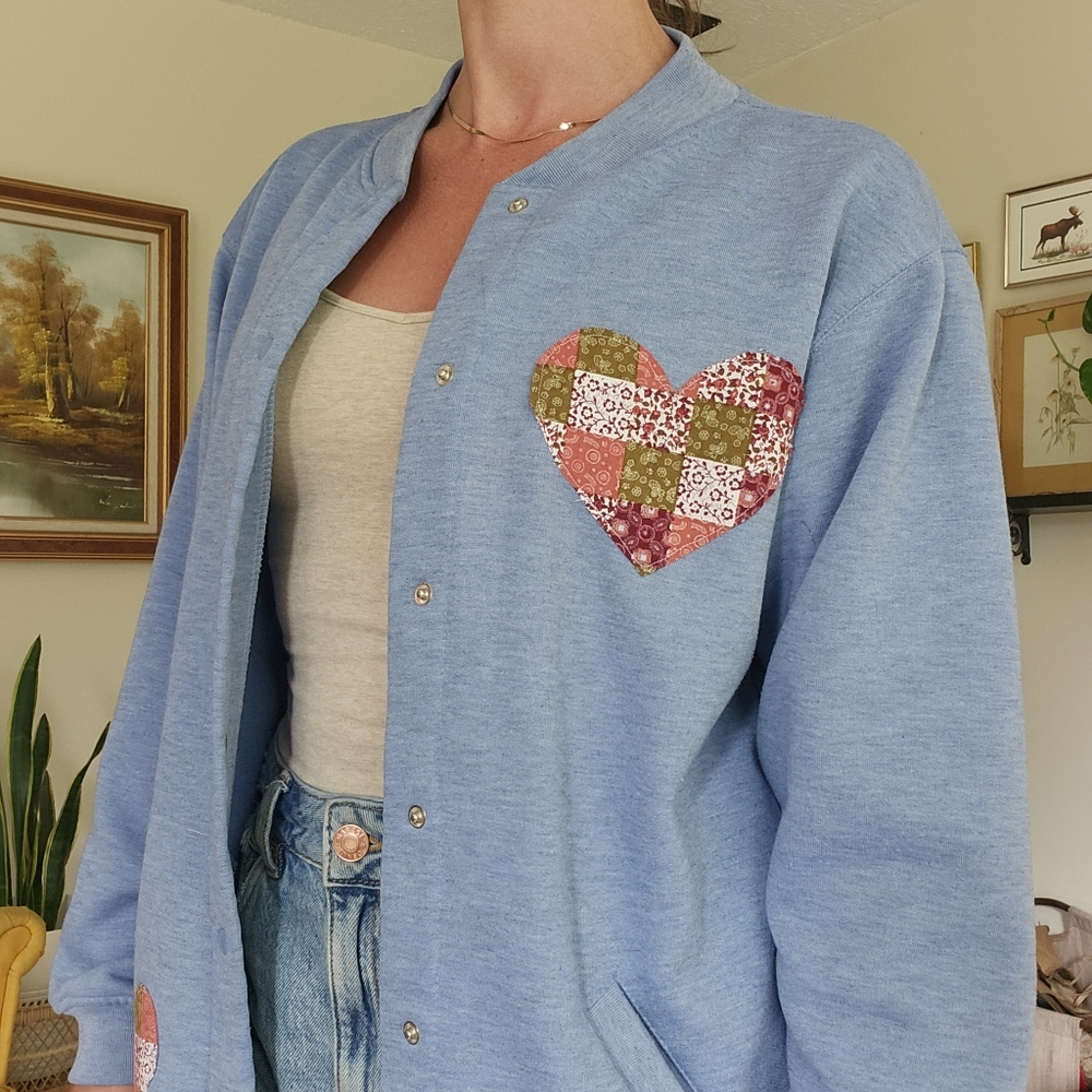 Reworked Patchwork Heart Y2K Cardigan - Picture 7 of 11